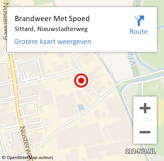 Locatie op kaart van de 112 melding: Brandweer Met Spoed Naar Sittard, Nieuwstadterweg op 7 augustus 2022 02:05