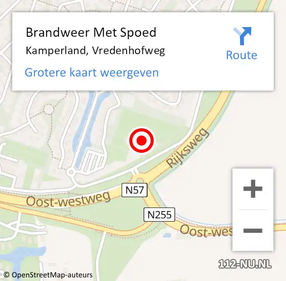 Locatie op kaart van de 112 melding: Brandweer Met Spoed Naar Kamperland, Vredenhofweg op 7 augustus 2022 03:59