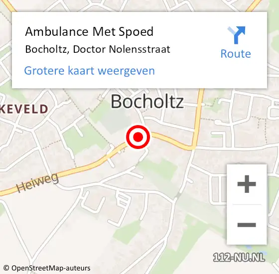 Locatie op kaart van de 112 melding: Ambulance Met Spoed Naar Bocholtz, Doctor Nolensstraat op 25 juli 2014 15:01