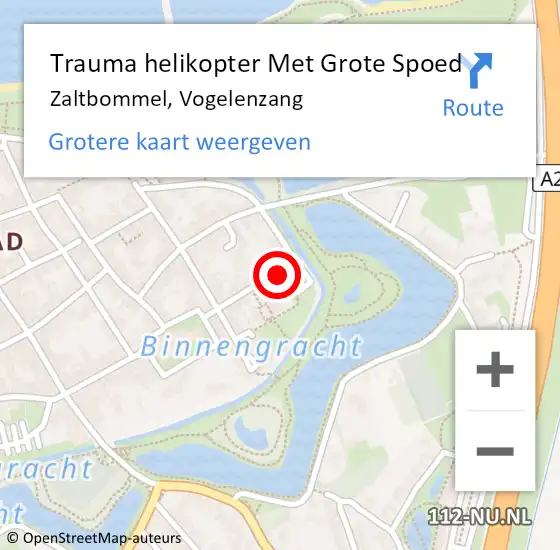 Locatie op kaart van de 112 melding: Trauma helikopter Met Grote Spoed Naar Zaltbommel, Vogelenzang op 7 augustus 2022 04:54