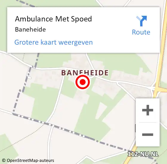 Locatie op kaart van de 112 melding: Ambulance Met Spoed Naar Baneheide op 25 juli 2014 15:03
