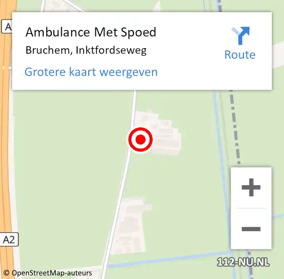 Locatie op kaart van de 112 melding: Ambulance Met Spoed Naar Bruchem, Inktfordseweg op 7 augustus 2022 07:03