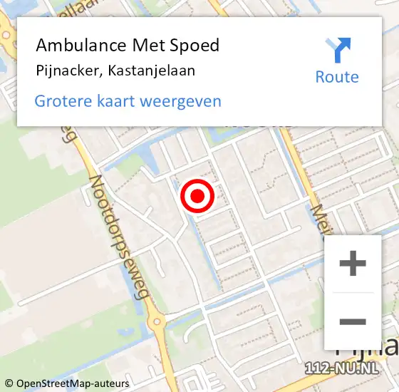 Locatie op kaart van de 112 melding: Ambulance Met Spoed Naar Nootdorp, Kastanjelaan op 7 augustus 2022 07:57
