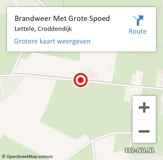 Locatie op kaart van de 112 melding: Brandweer Met Grote Spoed Naar Lettele, Croddendijk op 25 juli 2014 15:07