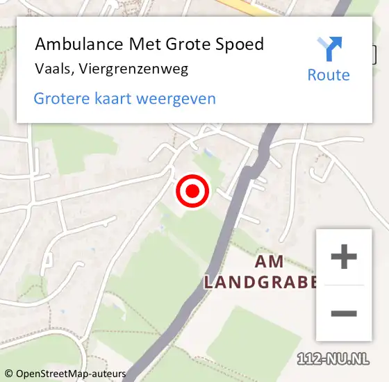 Locatie op kaart van de 112 melding: Ambulance Met Grote Spoed Naar Vaals, Viergrenzenweg op 25 juli 2014 15:10