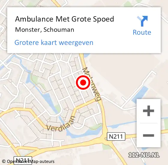 Locatie op kaart van de 112 melding: Ambulance Met Grote Spoed Naar Monster, Schouman op 7 augustus 2022 10:28