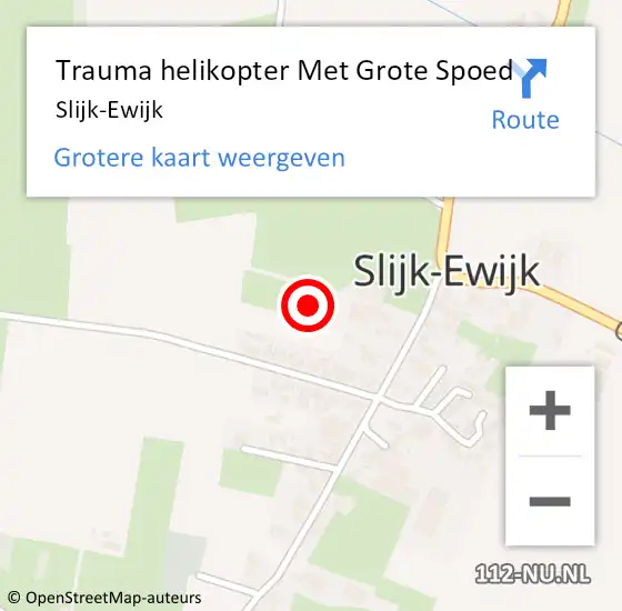 Locatie op kaart van de 112 melding: Trauma helikopter Met Grote Spoed Naar Slijk-Ewijk op 7 augustus 2022 11:05