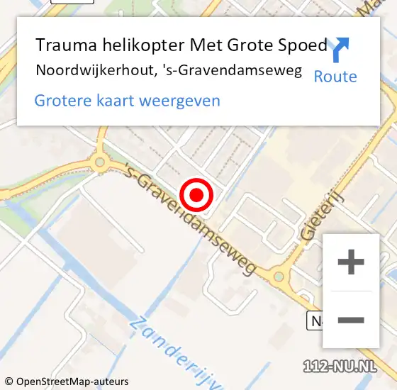 Locatie op kaart van de 112 melding: Trauma helikopter Met Grote Spoed Naar Noordwijkerhout, 's-Gravendamseweg op 7 augustus 2022 11:17