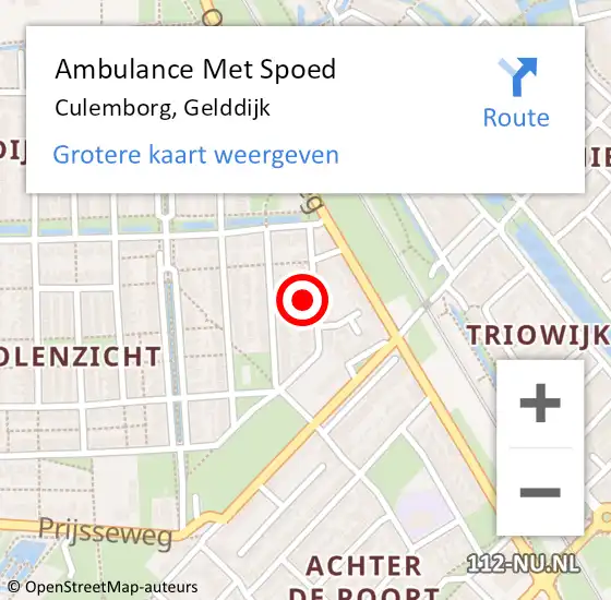 Locatie op kaart van de 112 melding: Ambulance Met Spoed Naar Culemborg, Gelddijk op 7 augustus 2022 11:28