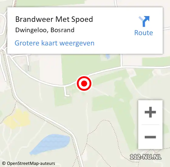 Locatie op kaart van de 112 melding: Brandweer Met Spoed Naar Dwingeloo, Bosrand op 7 augustus 2022 11:53