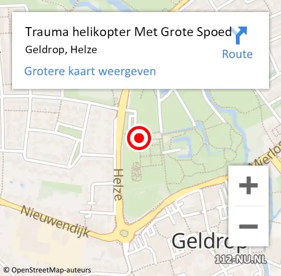 Locatie op kaart van de 112 melding: Trauma helikopter Met Grote Spoed Naar Geldrop, Helze op 7 augustus 2022 11:58