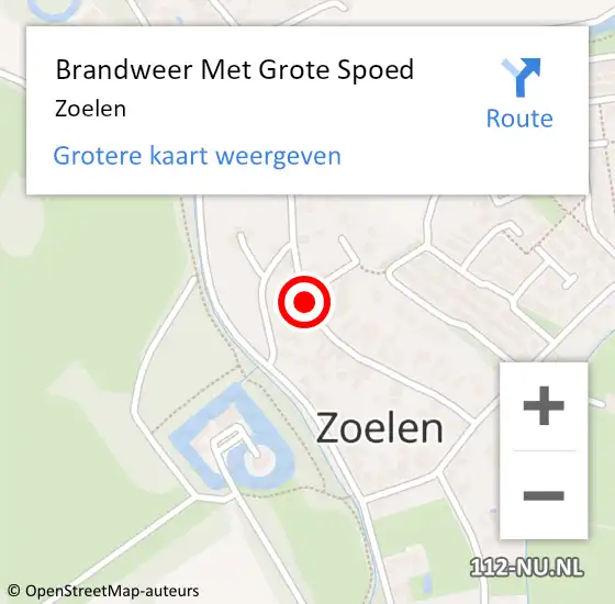 Locatie op kaart van de 112 melding: Brandweer Met Grote Spoed Naar Zoelen op 25 juli 2014 15:18