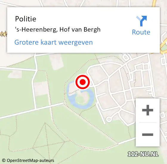 Locatie op kaart van de 112 melding: Politie 's-Heerenberg, Hof van Bergh op 7 augustus 2022 12:58