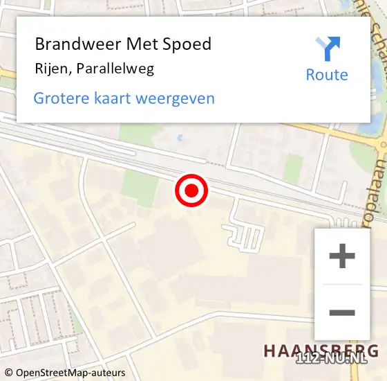 Locatie op kaart van de 112 melding: Brandweer Met Spoed Naar Rijen, Parallelweg op 7 augustus 2022 13:03