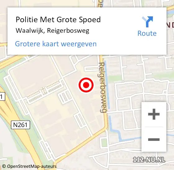 Locatie op kaart van de 112 melding: Politie Met Grote Spoed Naar Waalwijk, Reigerbosweg op 7 augustus 2022 14:03