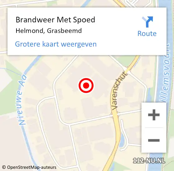 Locatie op kaart van de 112 melding: Brandweer Met Spoed Naar Helmond, Grasbeemd op 7 augustus 2022 14:36