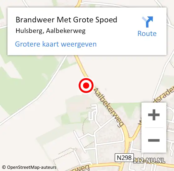 Locatie op kaart van de 112 melding: Brandweer Met Grote Spoed Naar Hulsberg, Aalbekerweg op 7 augustus 2022 14:46