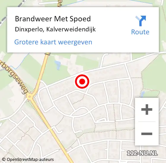 Locatie op kaart van de 112 melding: Brandweer Met Spoed Naar Dinxperlo, Kalverweidendijk op 7 augustus 2022 15:12