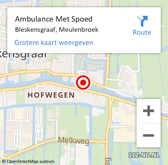 Locatie op kaart van de 112 melding: Ambulance Met Spoed Naar Bleskensgraaf, Meulenbroek op 7 augustus 2022 15:21
