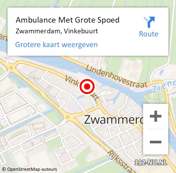 Locatie op kaart van de 112 melding: Ambulance Met Grote Spoed Naar Zwammerdam, Vinkebuurt op 7 augustus 2022 15:39