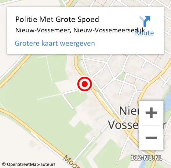 Locatie op kaart van de 112 melding: Politie Met Grote Spoed Naar Nieuw-Vossemeer, Nieuw-Vossemeersedijk op 7 augustus 2022 16:03