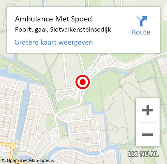 Locatie op kaart van de 112 melding: Ambulance Met Spoed Naar Poortugaal, Slotvalkensteinsedijk op 7 augustus 2022 16:11