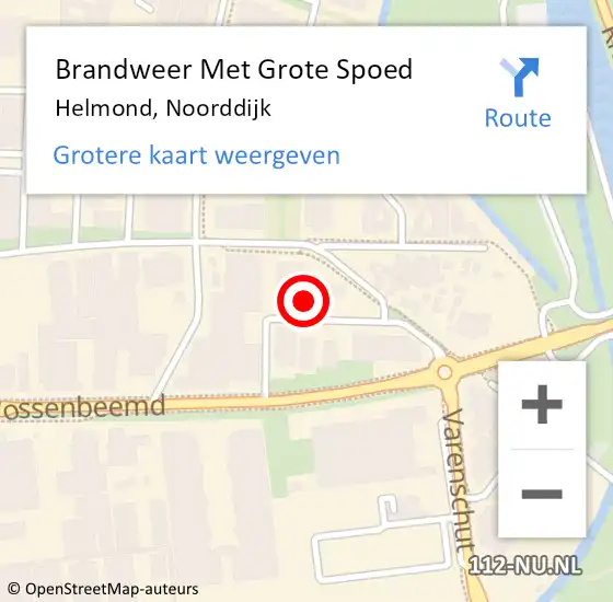 Locatie op kaart van de 112 melding: Brandweer Met Grote Spoed Naar Helmond, Noorddijk op 7 augustus 2022 16:14