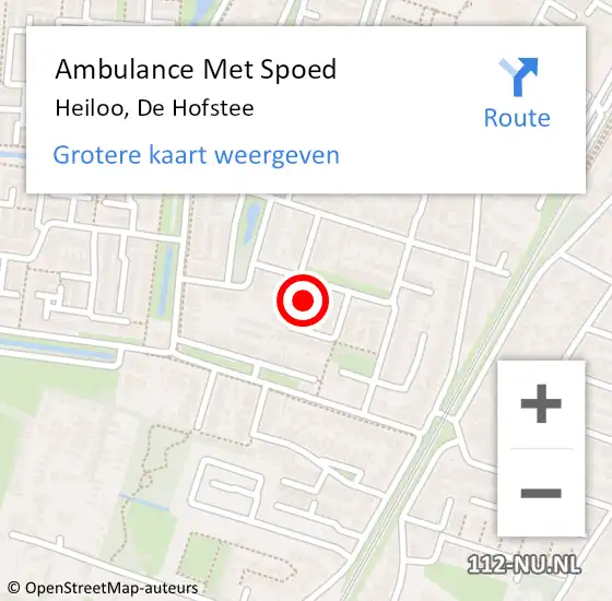Locatie op kaart van de 112 melding: Ambulance Met Spoed Naar Heiloo, De Hofstee op 7 augustus 2022 17:42