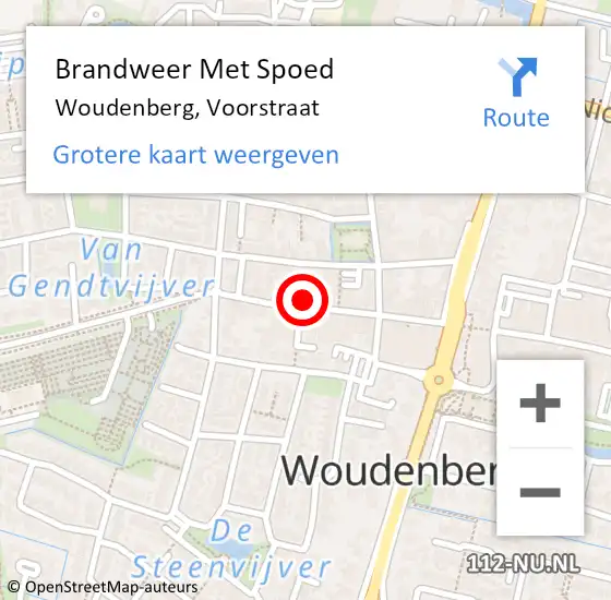 Locatie op kaart van de 112 melding: Brandweer Met Spoed Naar Woudenberg, Voorstraat op 7 augustus 2022 18:10