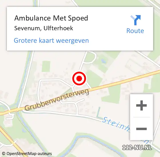 Locatie op kaart van de 112 melding: Ambulance Met Spoed Naar Sevenum, Ulfterhoek op 25 juli 2014 15:45