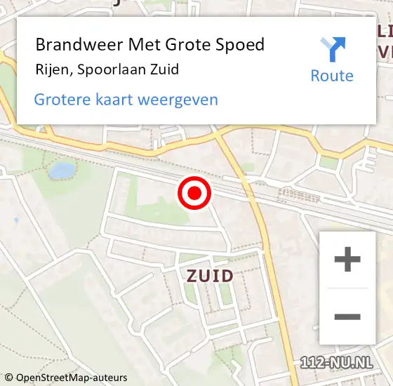 Locatie op kaart van de 112 melding: Brandweer Met Grote Spoed Naar Rijen, Spoorlaan Zuid op 7 augustus 2022 19:33