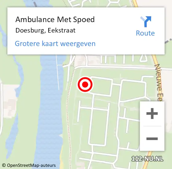 Locatie op kaart van de 112 melding: Ambulance Met Spoed Naar Doesburg, Eekstraat op 7 augustus 2022 19:50