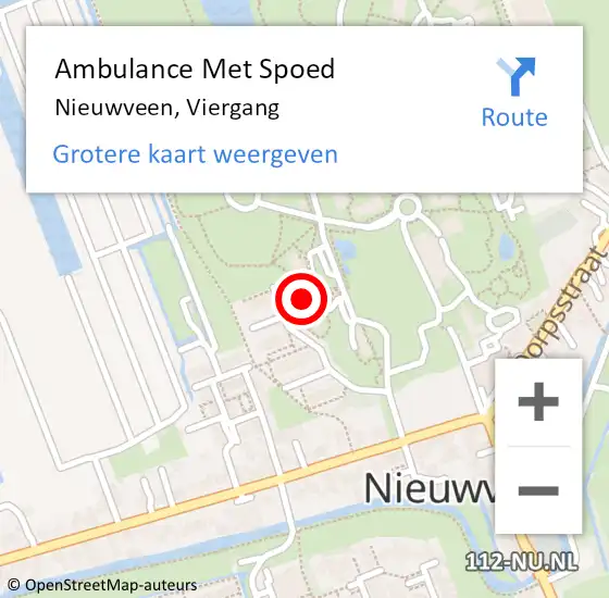 Locatie op kaart van de 112 melding: Ambulance Met Spoed Naar Nieuwveen, Viergang op 7 augustus 2022 20:00