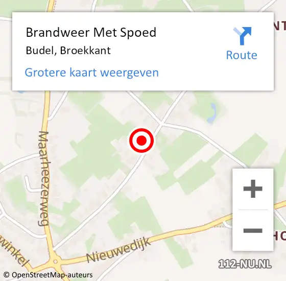 Locatie op kaart van de 112 melding: Brandweer Met Spoed Naar Budel, Broekkant op 7 augustus 2022 20:56