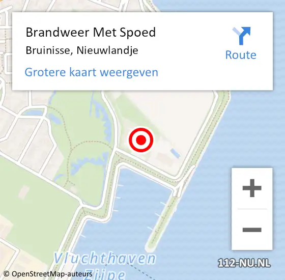 Locatie op kaart van de 112 melding: Brandweer Met Spoed Naar Bruinisse, Nieuwlandje op 7 augustus 2022 21:22