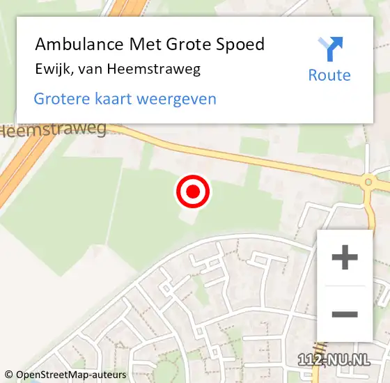 Locatie op kaart van de 112 melding: Ambulance Met Grote Spoed Naar Ewijk, van Heemstraweg op 7 augustus 2022 23:43