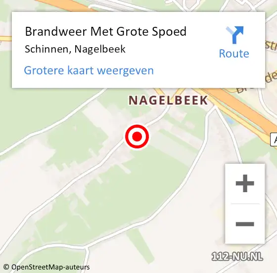 Locatie op kaart van de 112 melding: Brandweer Met Grote Spoed Naar Schinnen, Nagelbeek op 7 augustus 2022 23:48