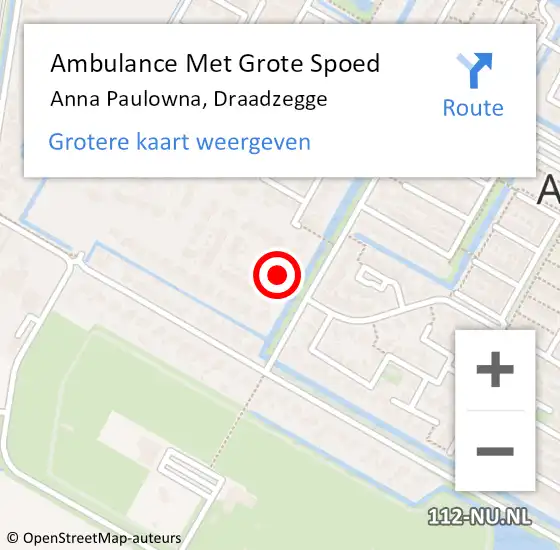 Locatie op kaart van de 112 melding: Ambulance Met Grote Spoed Naar Anna Paulowna, Draadzegge op 8 augustus 2022 00:53