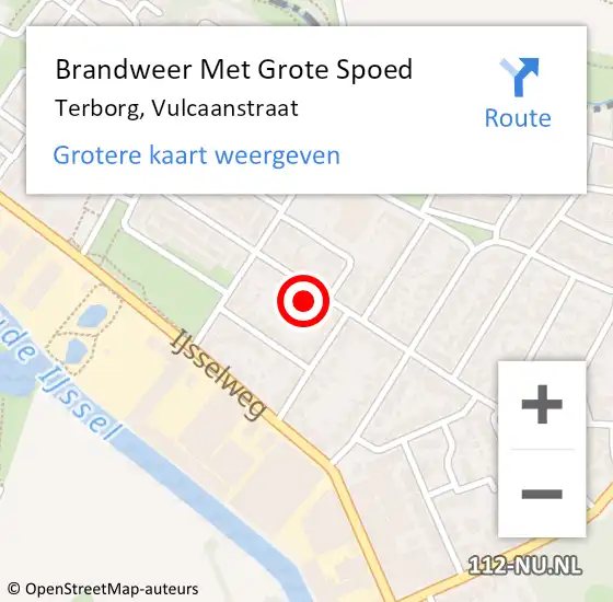 Locatie op kaart van de 112 melding: Brandweer Met Grote Spoed Naar Terborg, Vulcaanstraat op 8 augustus 2022 02:24