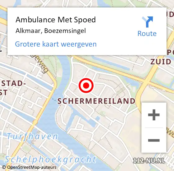 Locatie op kaart van de 112 melding: Ambulance Met Spoed Naar Alkmaar, Boezemsingel op 8 augustus 2022 04:06