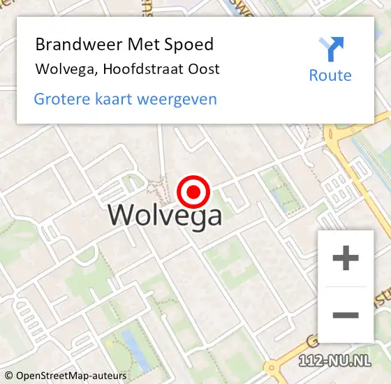 Locatie op kaart van de 112 melding: Brandweer Met Spoed Naar Wolvega, Hoofdstraat Oost op 8 augustus 2022 06:14