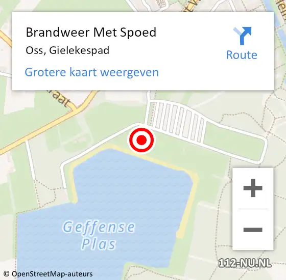 Locatie op kaart van de 112 melding: Brandweer Met Spoed Naar Oss, Gielekespad op 8 augustus 2022 06:21