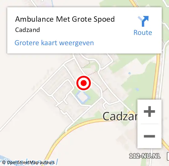 Locatie op kaart van de 112 melding: Ambulance Met Grote Spoed Naar Cadzand op 8 augustus 2022 07:19