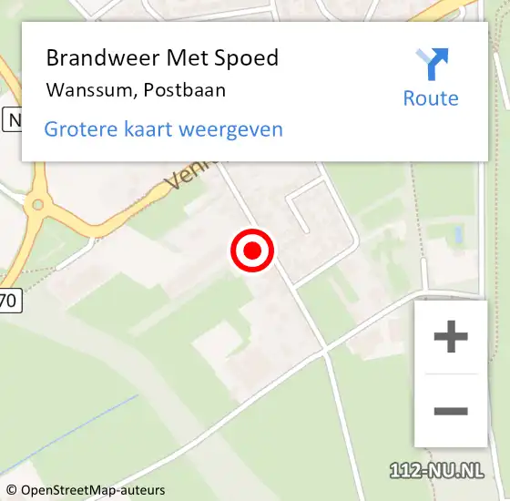 Locatie op kaart van de 112 melding: Brandweer Met Spoed Naar Wanssum, Postbaan op 8 augustus 2022 07:49