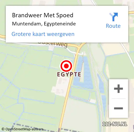 Locatie op kaart van de 112 melding: Brandweer Met Spoed Naar Muntendam, Egypteneinde op 8 augustus 2022 08:42