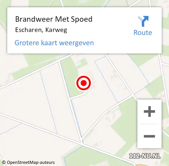 Locatie op kaart van de 112 melding: Brandweer Met Spoed Naar Escharen, Karweg op 8 augustus 2022 10:38