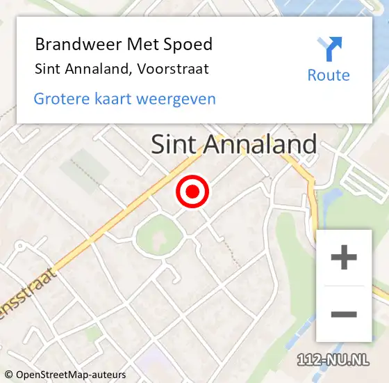 Locatie op kaart van de 112 melding: Brandweer Met Spoed Naar Sint Annaland, Voorstraat op 8 augustus 2022 10:38