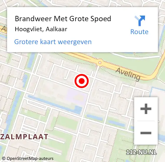 Locatie op kaart van de 112 melding: Brandweer Met Grote Spoed Naar Hoogvliet, Aalkaar op 8 augustus 2022 11:57