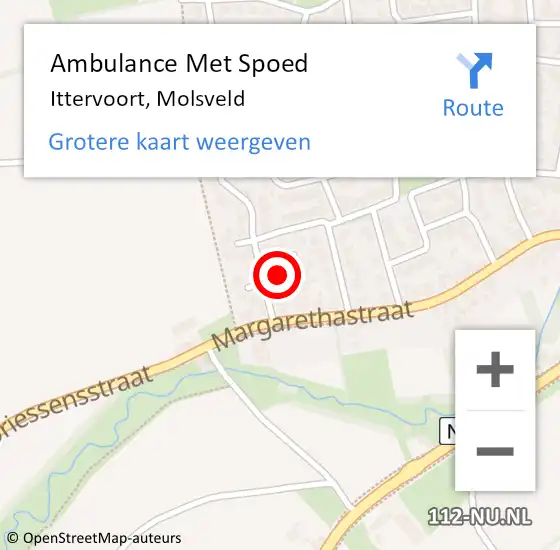 Locatie op kaart van de 112 melding: Ambulance Met Spoed Naar Ittervoort, Molsveld op 25 juli 2014 16:39