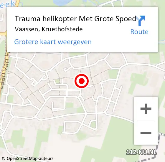 Locatie op kaart van de 112 melding: Trauma helikopter Met Grote Spoed Naar Vaassen, Kruethofstede op 8 augustus 2022 12:45
